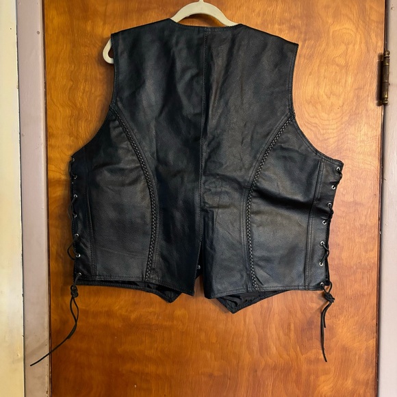 Alpha Cycle Gear Ladies Black Leather Motorcycle Vest Jacket Size 3XL - Picture 6 of 6